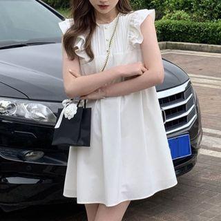 Sleeveless Ruffle Smock Dress