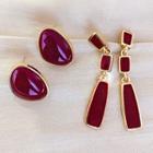 Acrylic Alloy Earring 1 Pair - Acrylic Alloy Earring - Red - One Size