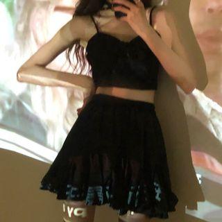 Cropped Camisole Top / Mini A-line Skirt