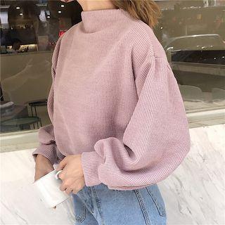 Turtleneck Lantern Sleeve Top