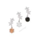 Rhinestone-flower Dangle Earrings