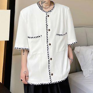Plain Oversized Short Sleeve Blazer