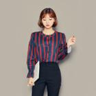 Round-neck Striped Blouse