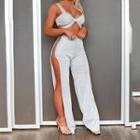 Set: Cropped Camisole Top + Strappy Cutout Pants