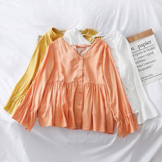 Reversible Chiffon V-neck Shirt