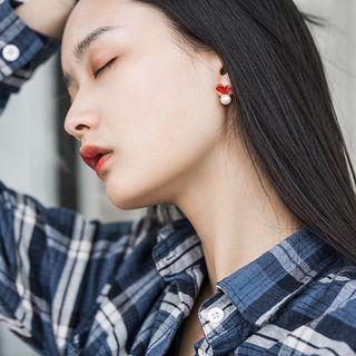 Beaded Heart Ear Stud