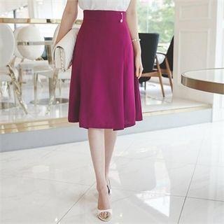 Faux-pearl Trim A-line Skirt