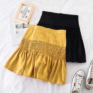 High-waist Ruffle-trim Chiffon Skirt