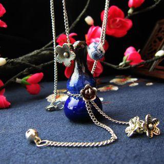 Ceramic Bead Flower Necklace