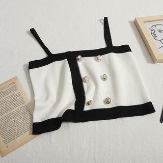 Double-breasted Knit Camisole Top