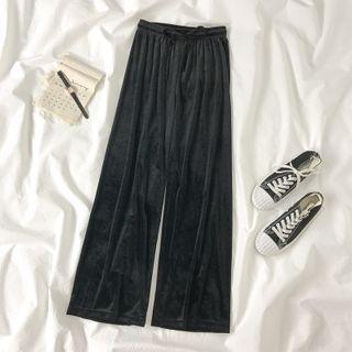 Velvet Wide Leg Jeans Black - One Size
