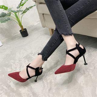 Pointy-toe Cross Strap Stiletto Heel Sandals