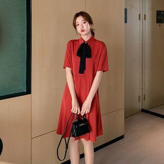 Polo Collar Lace Up Dress