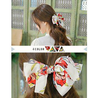 Floral Bow Hair Barrette