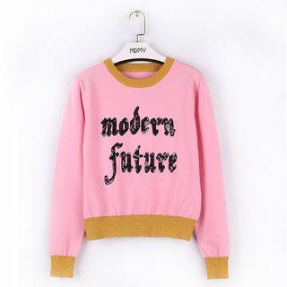 Letter Sequined Sweater