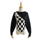 Set: Checkerboard Camisole Top + Asymmetrical Knit Crop Top