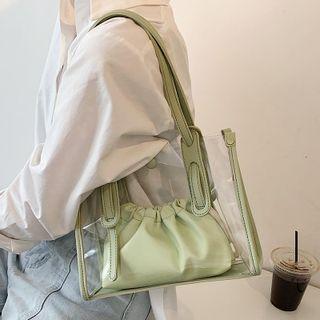 Set: Pvc Tote Bag + Shirred Pouch
