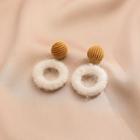 Hoop Drop Earring 1 Pair - White - One Size