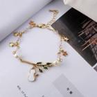 Alloy Cat & Branches Faux Pearl Bracelet As Shown In Figure - One Size