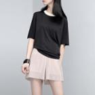 Contrast-neckline Short-sleeved T-shirt