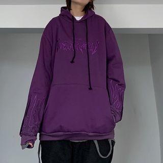 Fire Embroidery Hoodie
