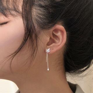 Leaf Sterling Silver Fringed Earring
