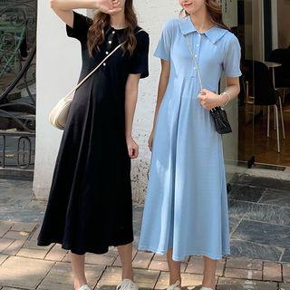 Short Sleeve Polo Midi Dress