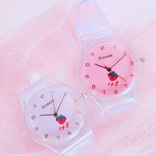 Strawberry Print Strap Watch