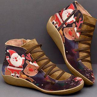 Christmas Themed Ankle Boots