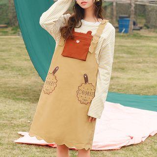 Scallop Trim Pinafore Dress