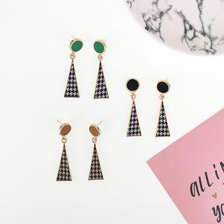 Houndstooth Triangle Dangle Earring