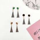 Houndstooth Triangle Dangle Earring