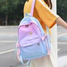 Canvas Crown Embroidered Gradient Backpack As Shown In Figure - One Size