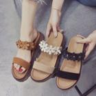 Flower Detail Slide Sandals