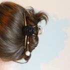 Rose Hair Claw Black Rose - Gold - One Size
