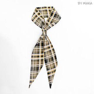Plaid Light Scarf Plaid - Black & Yellow - One Size