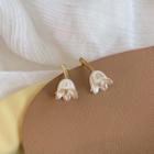 Flower Alloy Earring 30793 - 1 Pair - Gold & White - One Size
