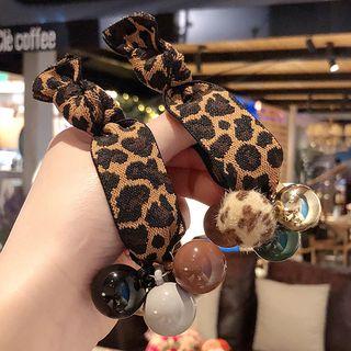 Bead Leopard Print Hair Tie