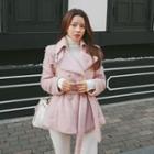 Wool Blend Fluffy Trench Jacket
