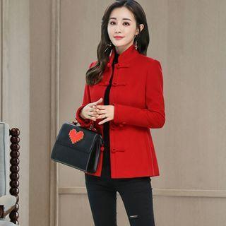 Frog Buttoned Stand Collar Jacket