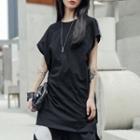 Short-sleeve Back Knotted Long T-shirt