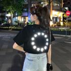 Short-sleeve Reflective Star Print T-shirt