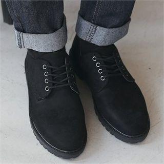 Round-toe Faux-suede Oxfords
