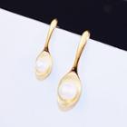 Non-matching Faux Pearl Spoon Earring Gold - One Size
