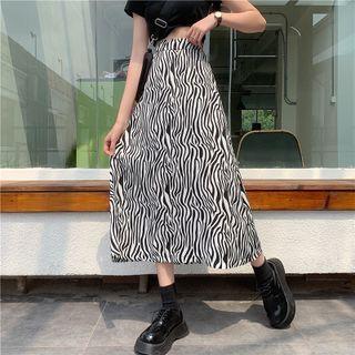 Zebra Pattern Long Skirt