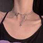 Butterfly Chain Choker Necklace - One Size