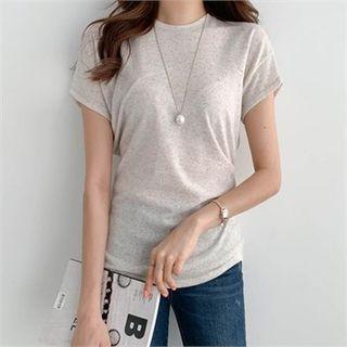 Cap-sleeve Shirred-side Top