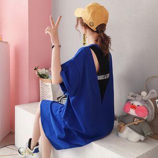 Short-sleeve Letter Printed T-shirt Dress