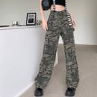 Low-rise Camo Print Straight Leg Jeans