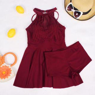 Set: Plain Swim Dress + Swim Shorts